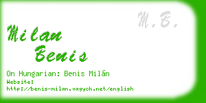 milan benis business card